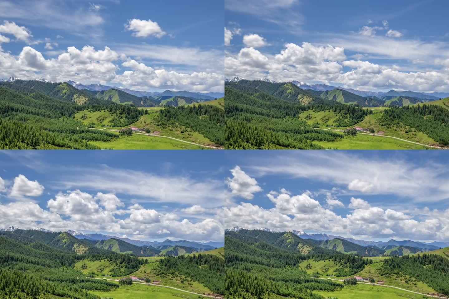 甘肃张掖祁连山雪山夏季高山风光延时8k