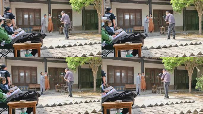 实拍网络剧短剧小视频拍摄现场