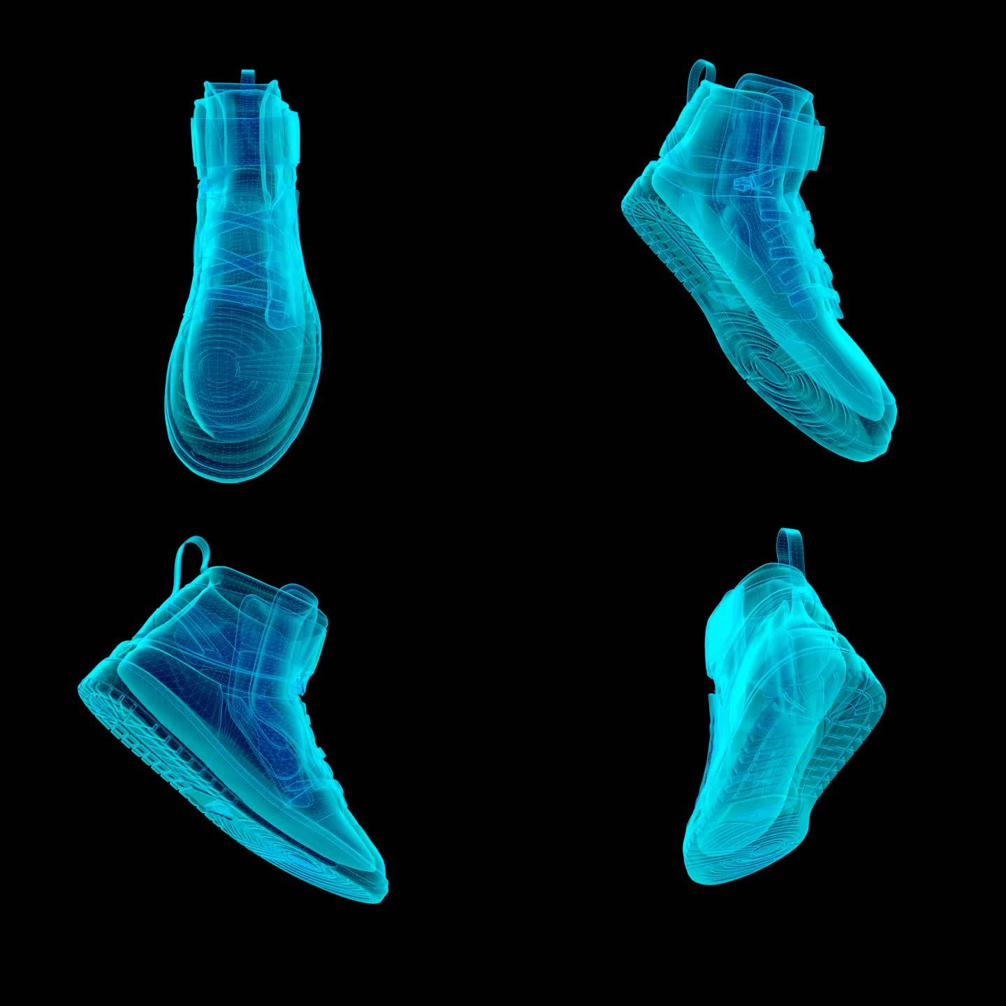 Nike板鞋全息投影 透明背景+可循环