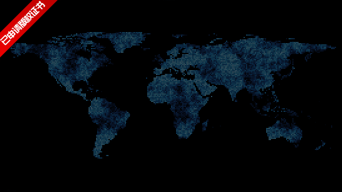 4K科技点状世界地图素材