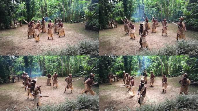 南太平洋海岛土著歌舞高清视频素材之一