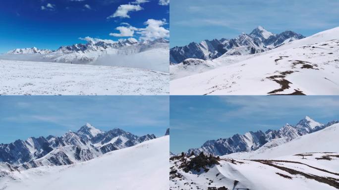 雪宝鼎 雪山航拍