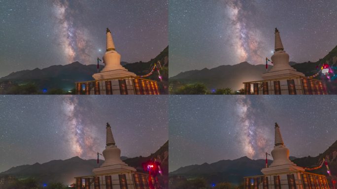 甘肃张掖肃南祁连山马蹄寺星空银河延时