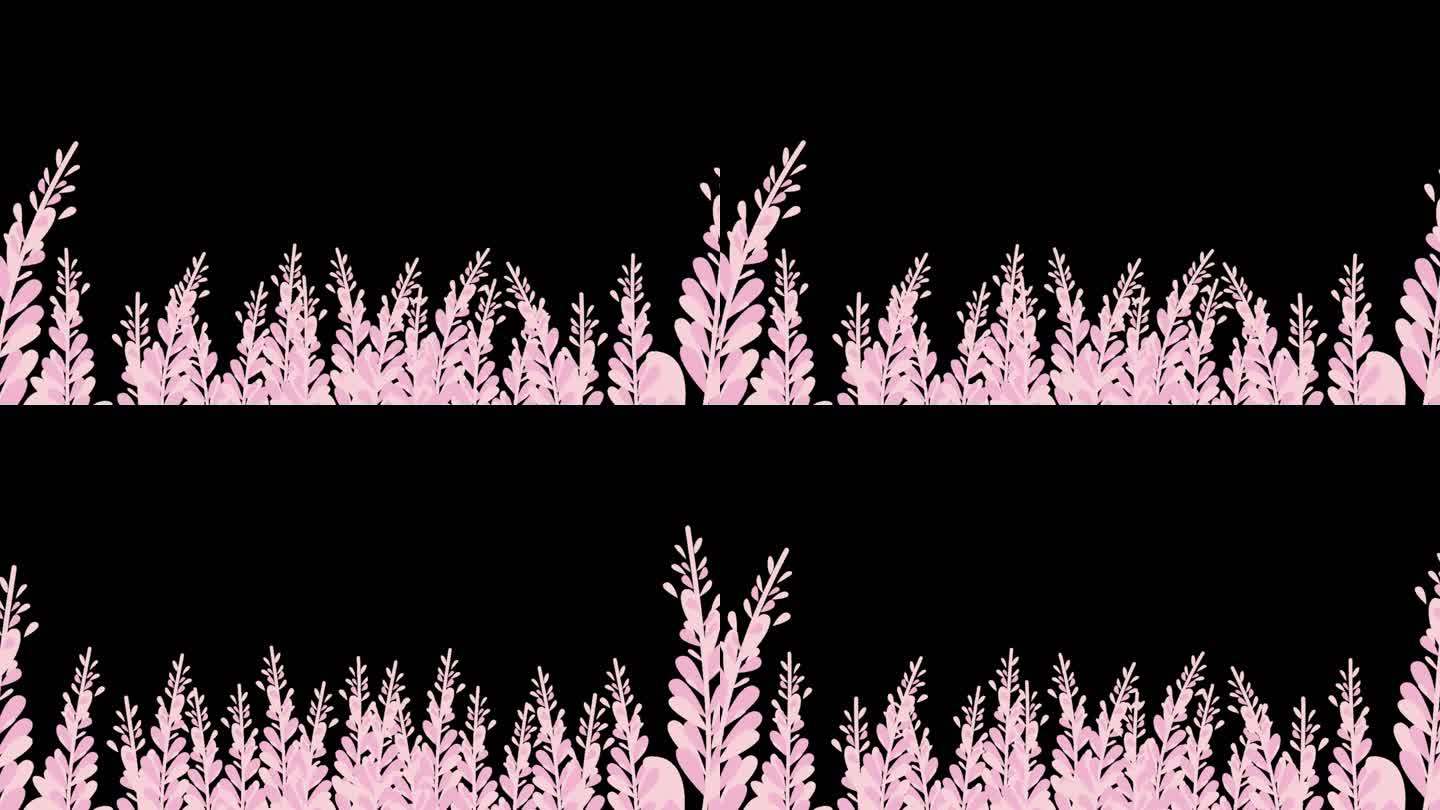 粉色树叶子花朵唯美边框遮罩