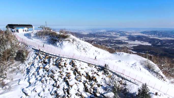 亚布力高山滑雪 冬奥会赛场 滑雪赛事航拍