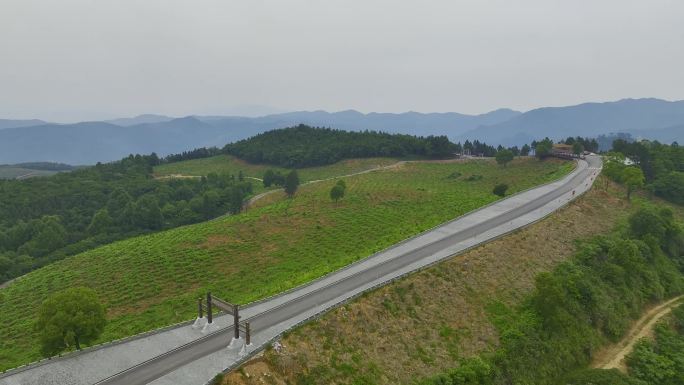 航拍株洲茶陵湾里红红色文化园将军山2