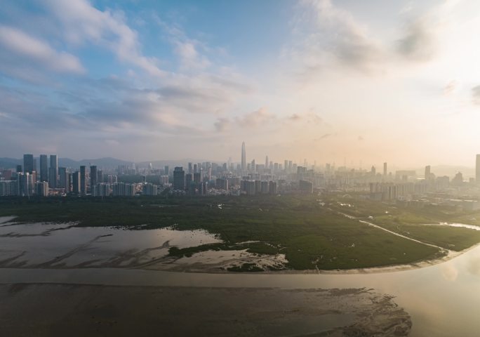 深圳福田航拍延时摄影素材