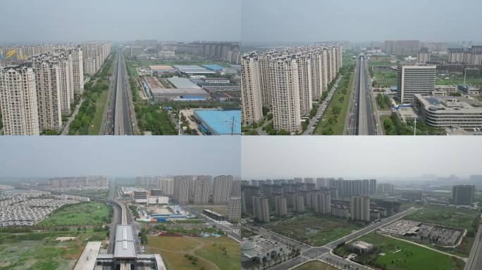 4K航拍南京江北滁州市汊河新城