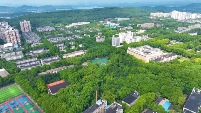 湖北武汉洪山区珞瑜路华中科技大学航拍校园