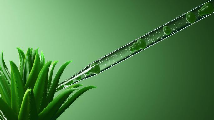 绿色细胞液提取植物草本精华液护肤美容广告