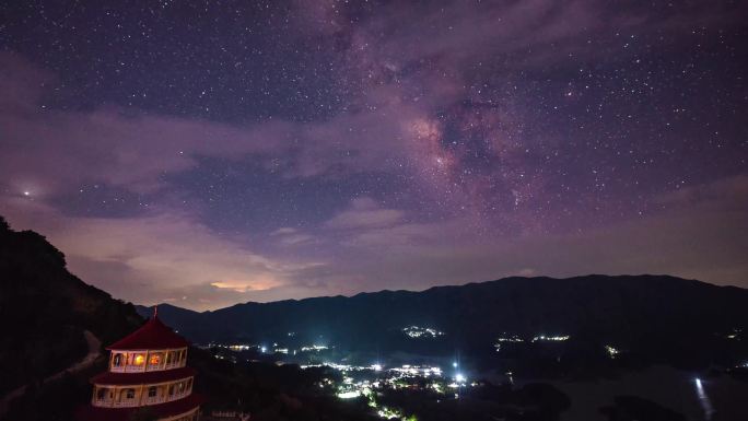 湖北仙岛湖通天阁星空