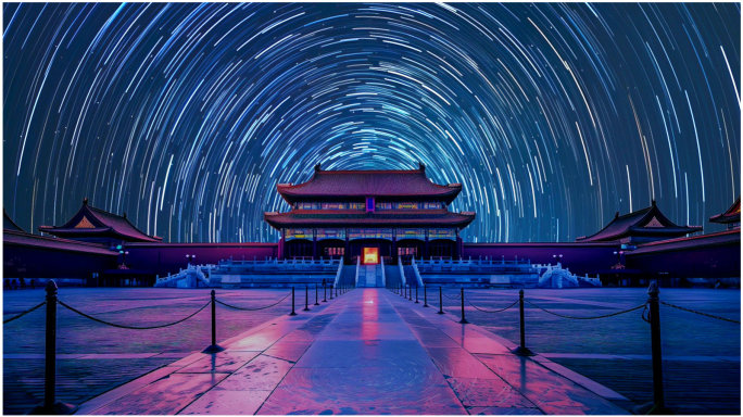 中国知名地标景点 星空延时摄影