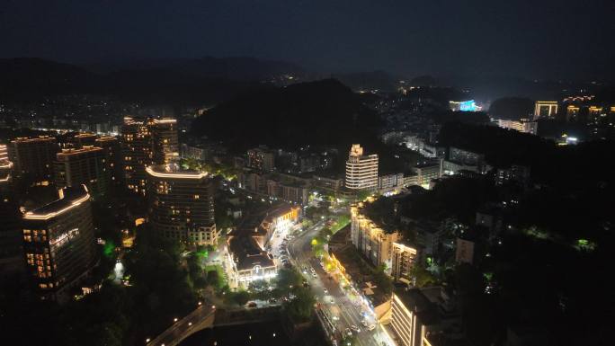 4K航拍浙江杭州淳安县千岛湖夜景风光