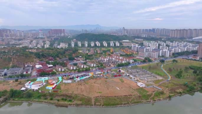 福州大学旗山校区航拍校园风景风光福建