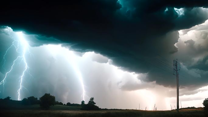 闪电雷电暴雨