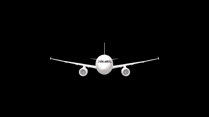 飞机客机旋转科技数码全息扫描带通道4K