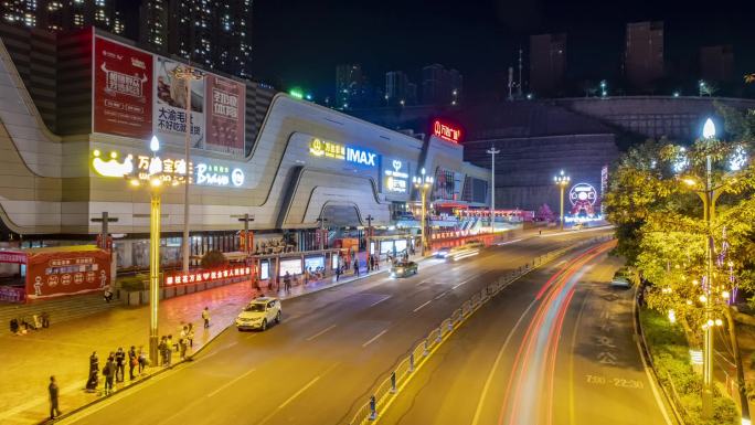 万达车流夜景延时