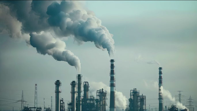 化工厂大烟囱污染视频