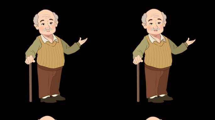 老爷爷人物素材 讲解动画模板 老人 老头