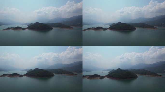 航拍湖南郴州旅游东江湖自然风景