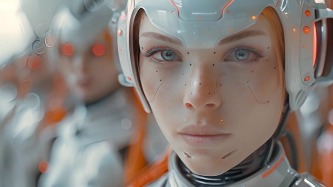 仿生机器人 少女机甲 宇宙飞船控制台