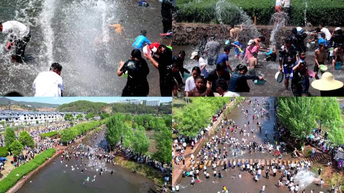 泼水节 打水仗 夏天玩水