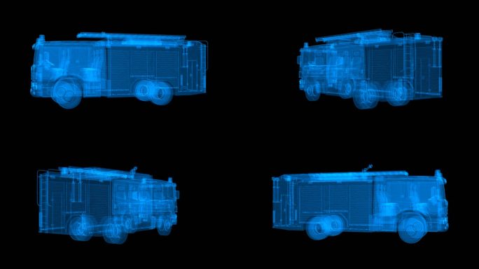 全息消防车消防车透明通道视频