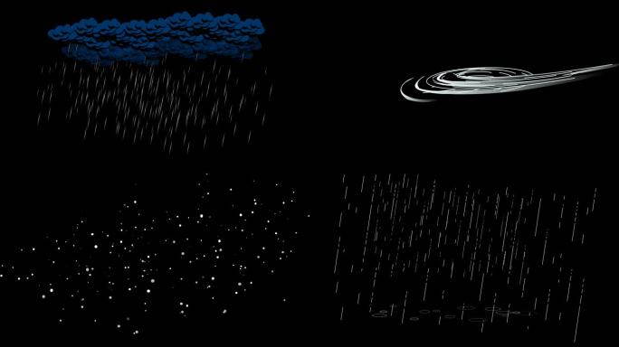 天气合集刮风下雨下雪镜头AN动画源文件