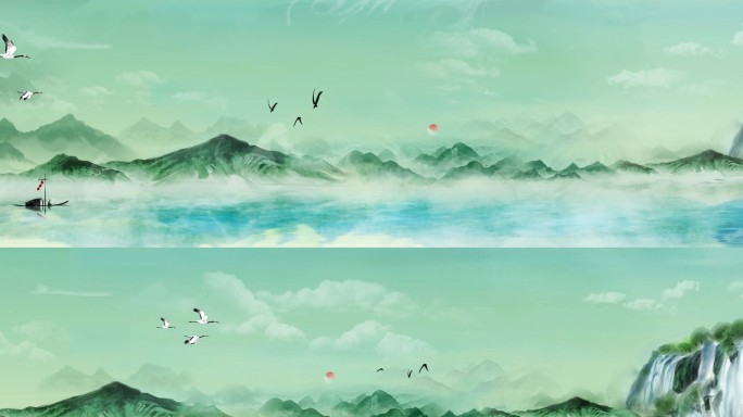 山水水墨视频背景