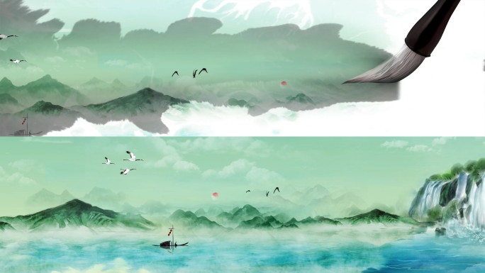 山水水墨视频背景