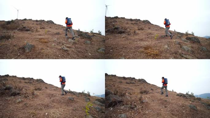 登山爬山跋涉前行