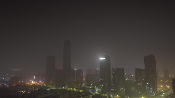 台州天盛中心腾达中心夜景航拍