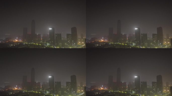 台州天盛中心腾达中心夜景航拍