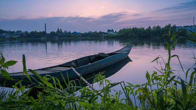 河中小船延时