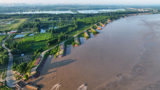 开封黄河 开封生态航拍