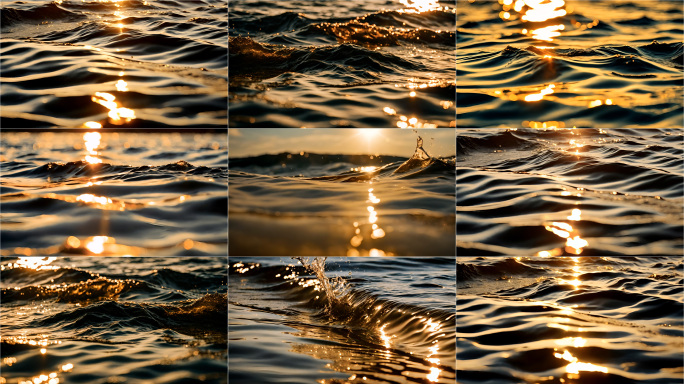 金色水波纹 金色阳光水面
