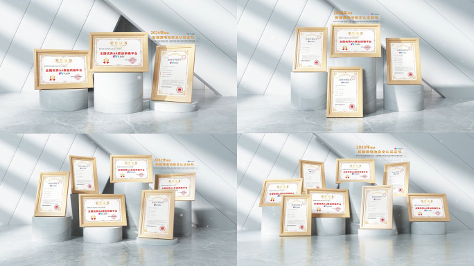 高端荣誉证书专利奖牌文件展示ae模板