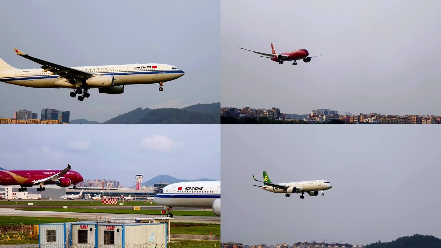 深圳宝安机场飞机降落