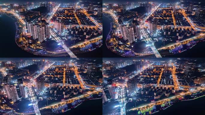 怀化河西夜景航拍 大气震撼城市发展宣传片