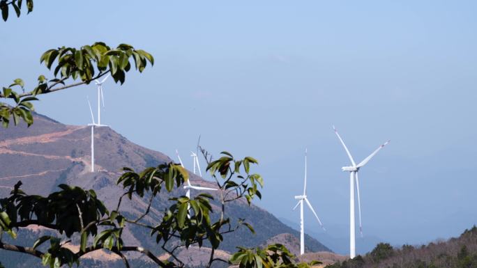 山区大山风电场清洁能源大风车