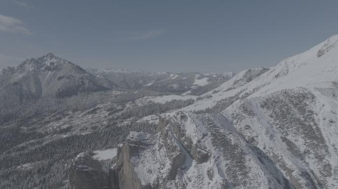 甘南洛克之路航拍雪景云海DLOG