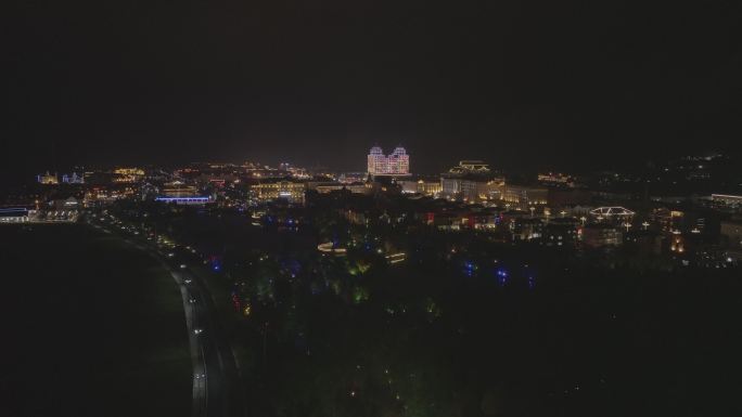 夜景城市航拍灯光霓虹灯