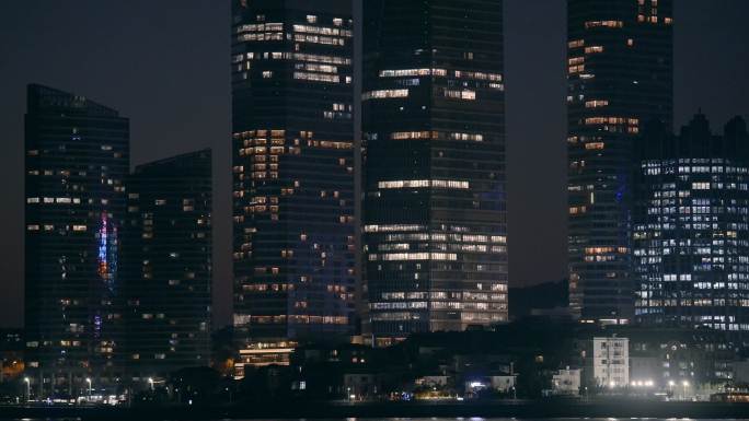 城市夜景写字楼夜景建筑灯光