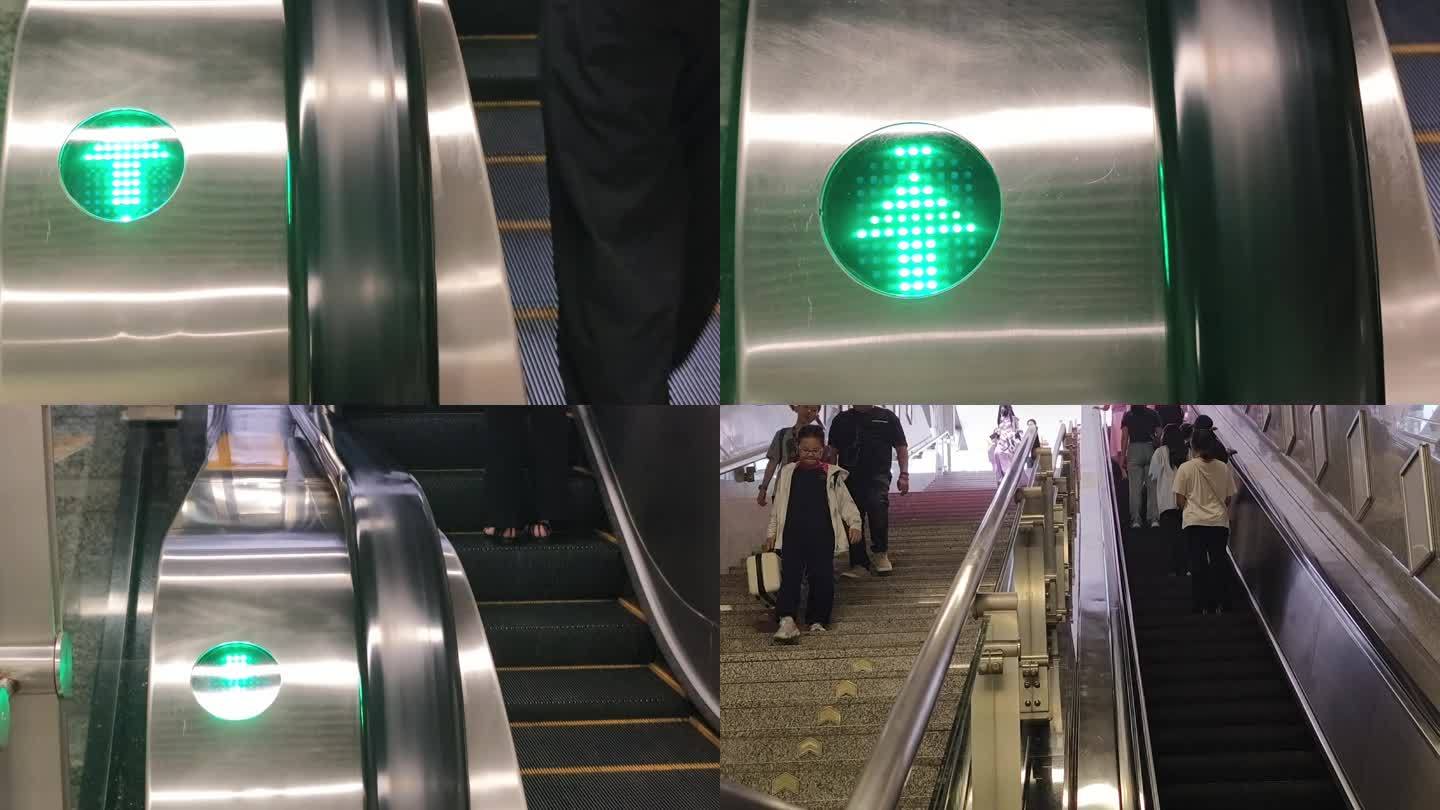 地铁上落电梯电阶梯商业街电梯升降电梯人流