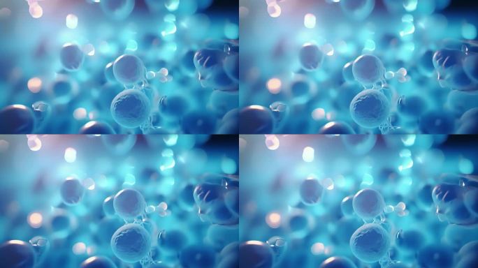 天蓝色化学物质散布在细菌细胞周围AI