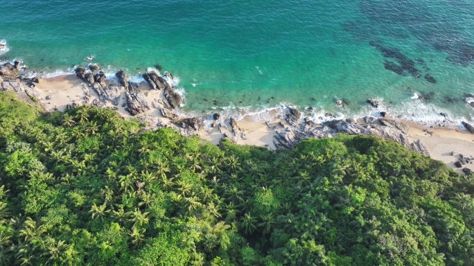 航拍山海风景