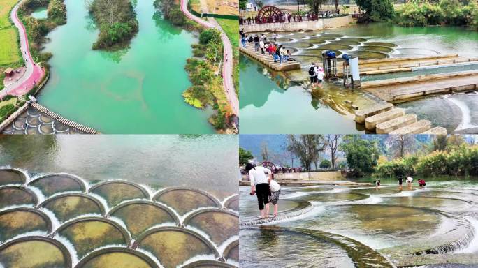 广西山水田园地质地貌风景明仕田园