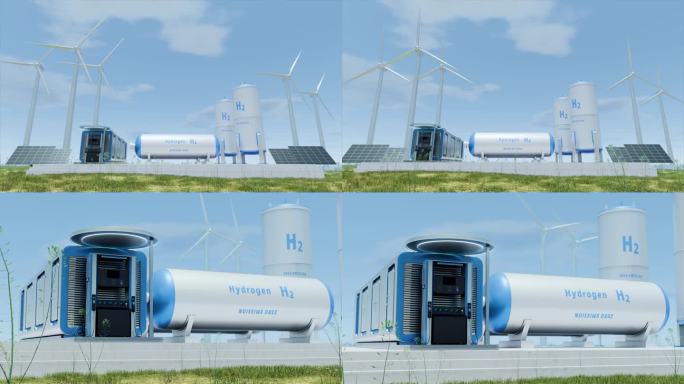 4K氢能源加氢设备新能源素材