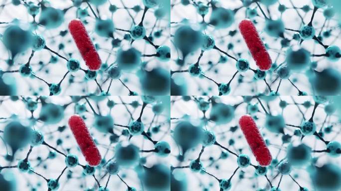 红色细菌细胞与分子结构的AI摄影