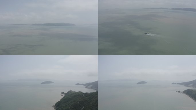 海岛风光 轮船行驶大海